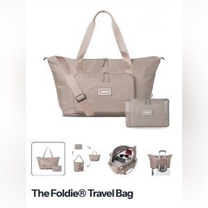 Foldie Travel Tote Bag BEIGE, Gray, Teal or Army green